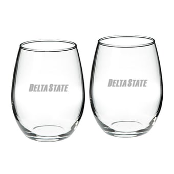Delta State Statesmen 21oz. 2-Piece Stemless Wine Glass Set
