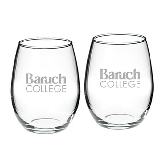 CUNY Baruch College 21oz. 2-Piece Stemless Wine Glass Set