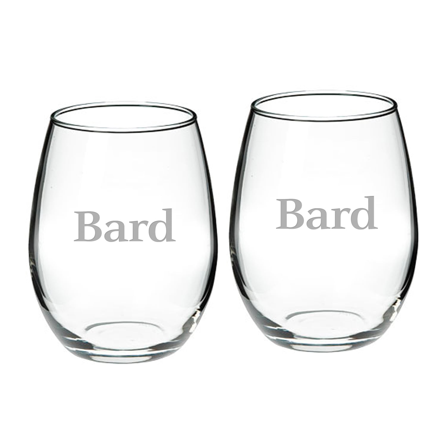 Bard College Raptors Team 21oz. 2-Piece Stemless Wine Glass Set