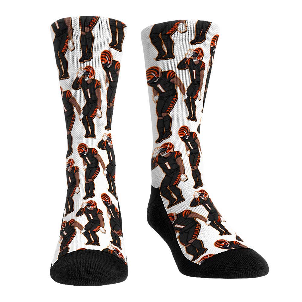 Unisex Rock Em Ja'Marr Chase Cincinnati Bengals Player Celebration Crew Socks