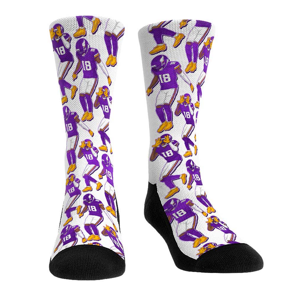 Unisex Rock Em Justin Jefferson Minnesota Vikings Player Celebration Crew Socks
