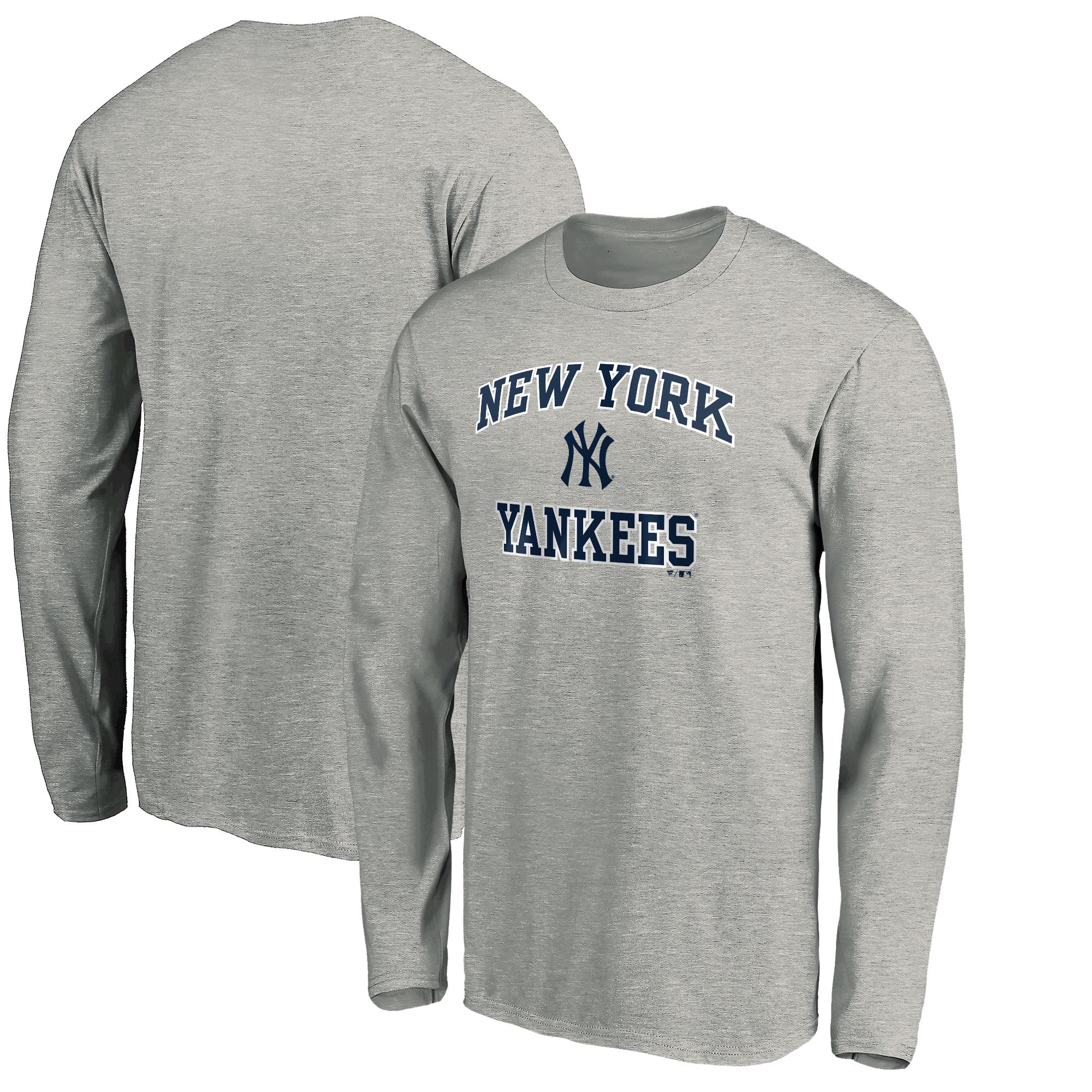 Men's Heather Gray New York Yankees Team Heart & Soul Long Sleeve T-Shirt