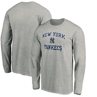 Men's Heather Gray New York Yankees Team Heart & Soul Long Sleeve T-Shirt