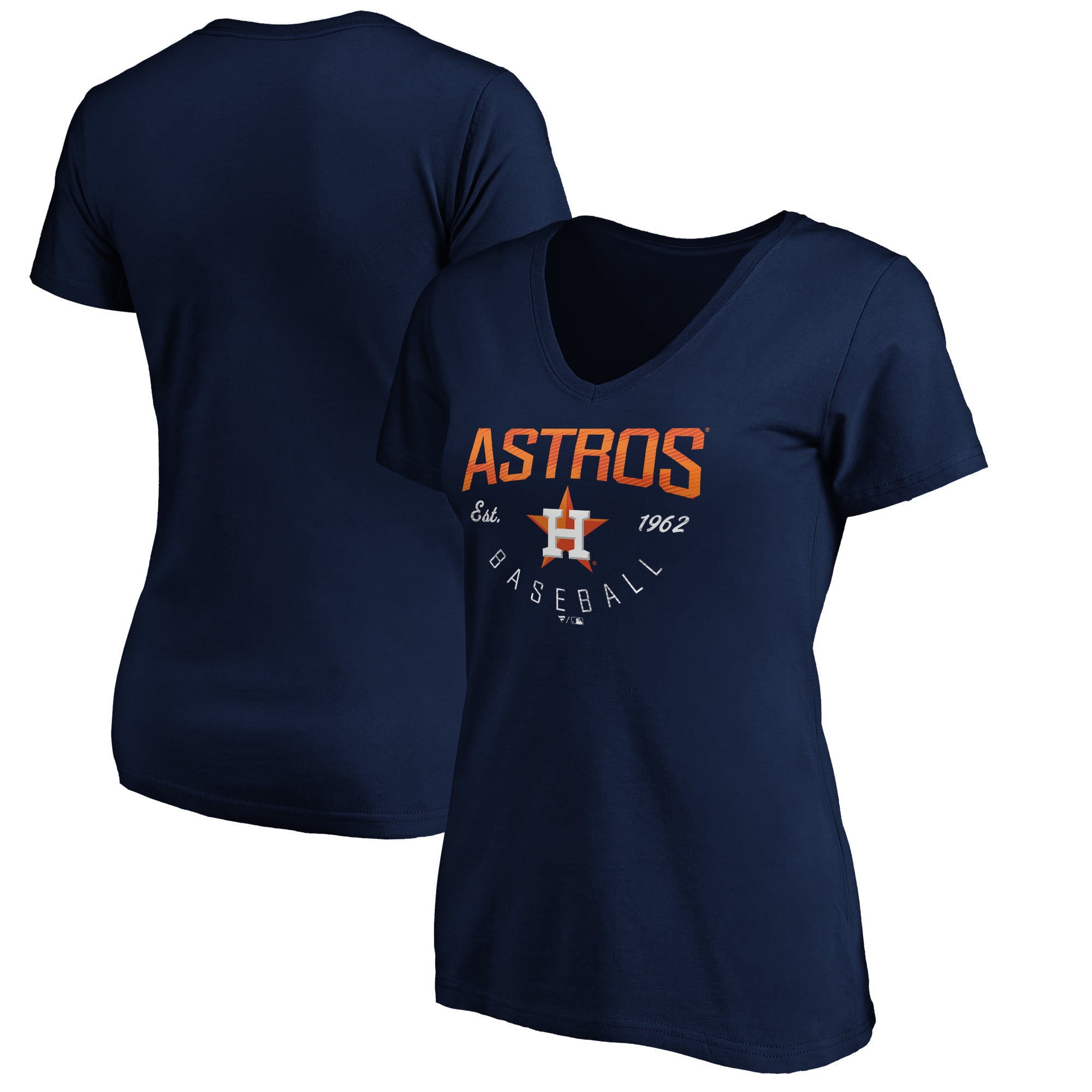 Women's Navy Houston Astros Core Live For It V-Neck T-Shirt