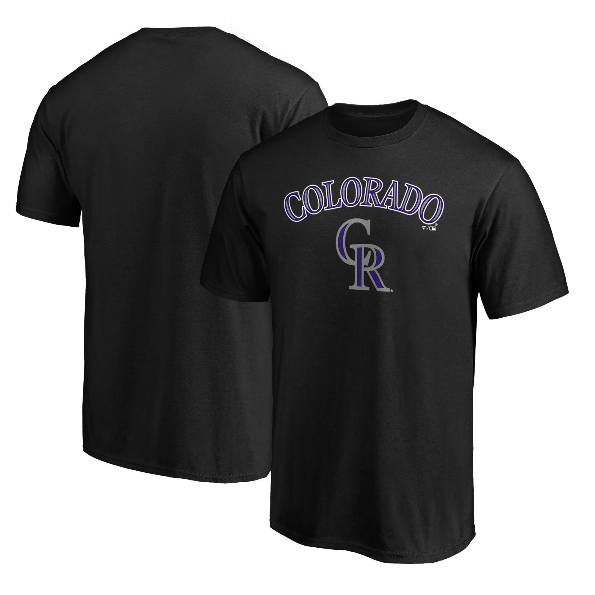 Men's Black Colorado Rockies Team Lock Up Wordmark T-Shirt