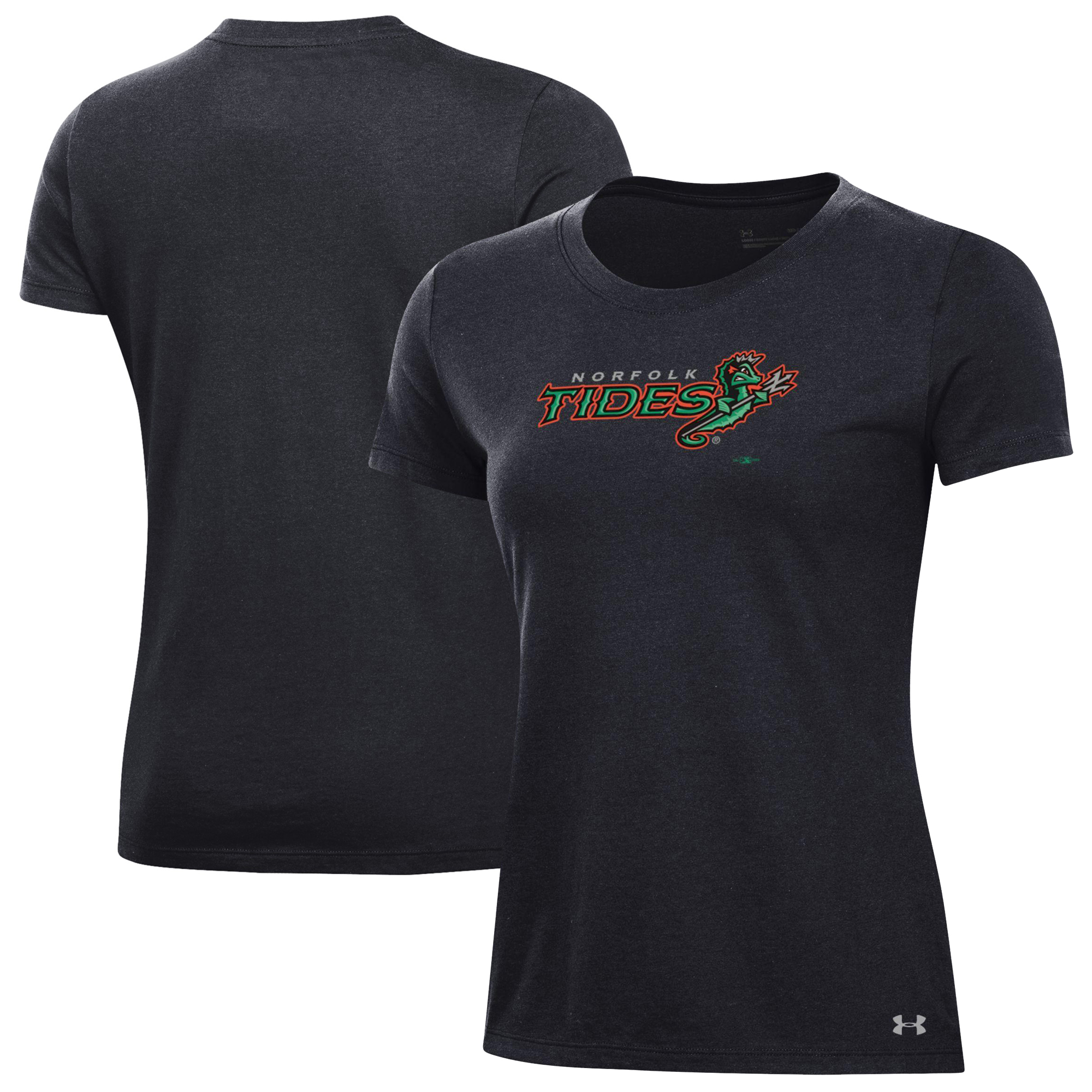 Women’s Under Armour Black Norfolk Tides Performance T-Shirt Women’s Under Armour Black Norfolk Tides Performance T-Shirt