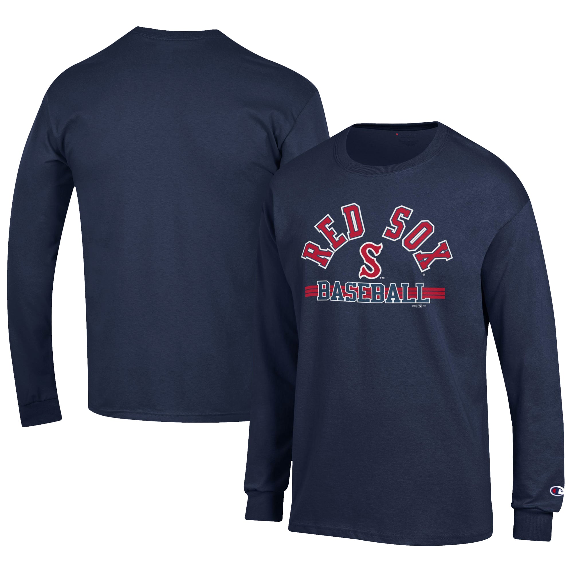 Men's Champion Navy Salem Red Sox Jersey Long Sleeve T-Shirt