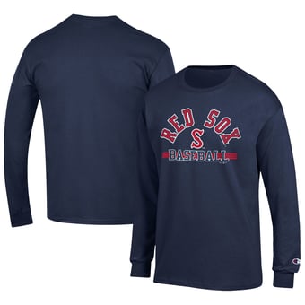 Men's Champion Navy Salem Red Sox Jersey Long Sleeve T-Shirt