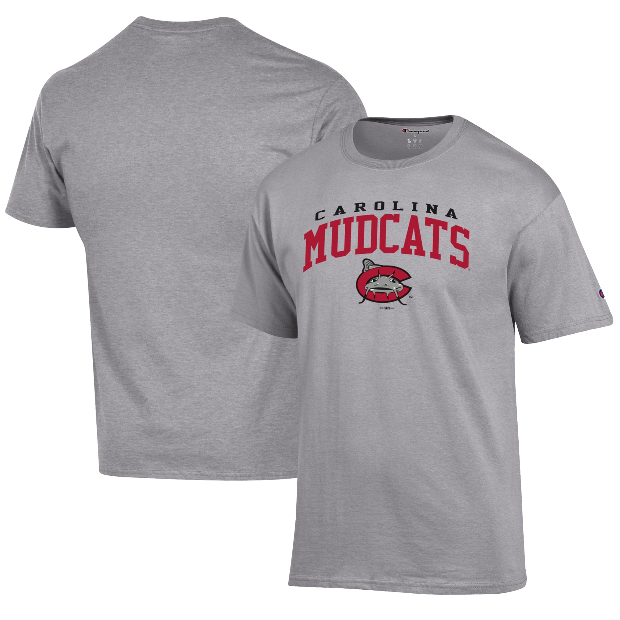 Men's Champion Gray Carolina Mudcats Jersey T-Shirt
