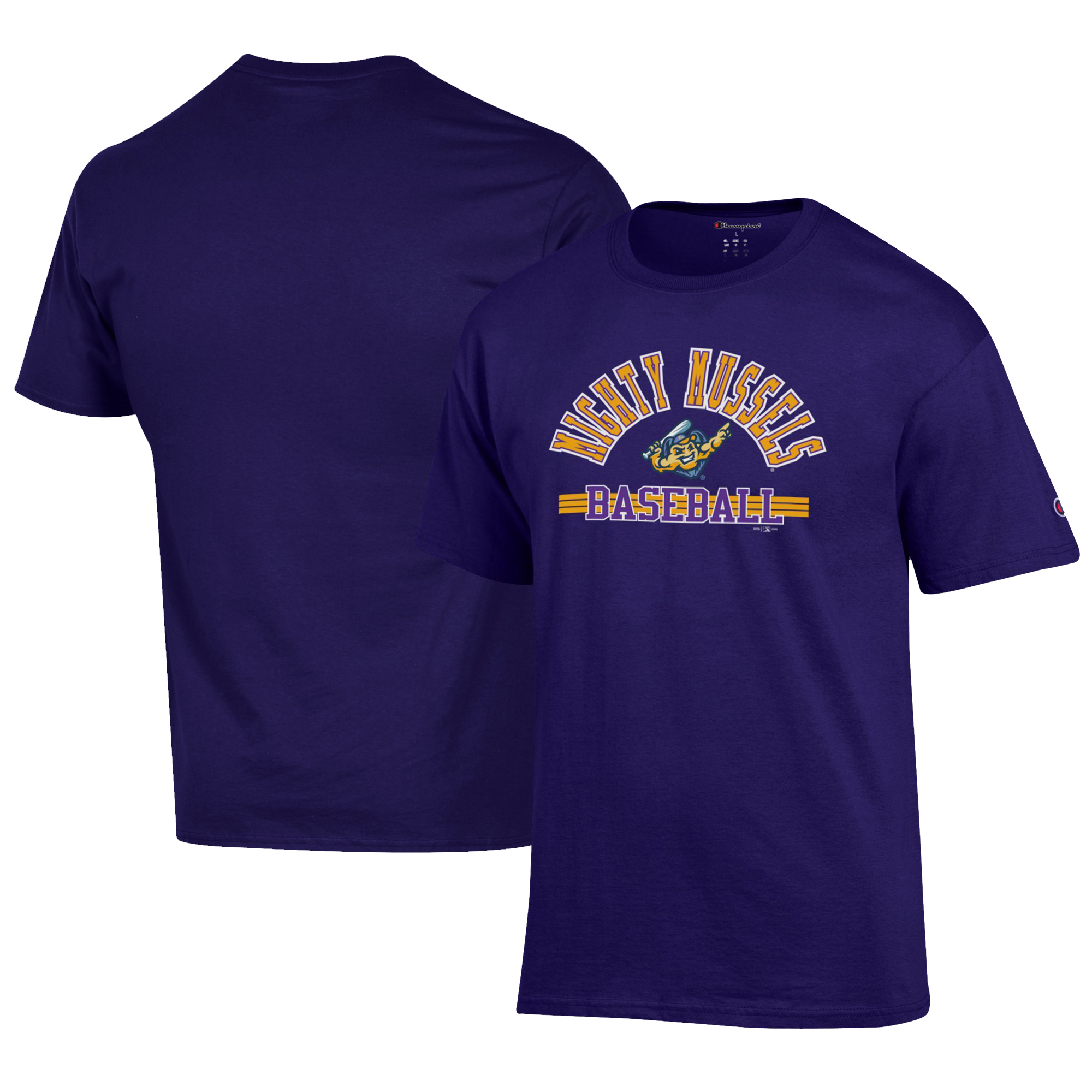 Men’s Champion Purple Fort Myers Mighty Mussels Jersey T-Shirt Men’s Champion Purple Fort Myers Mighty Mussels Jersey T-Shirt