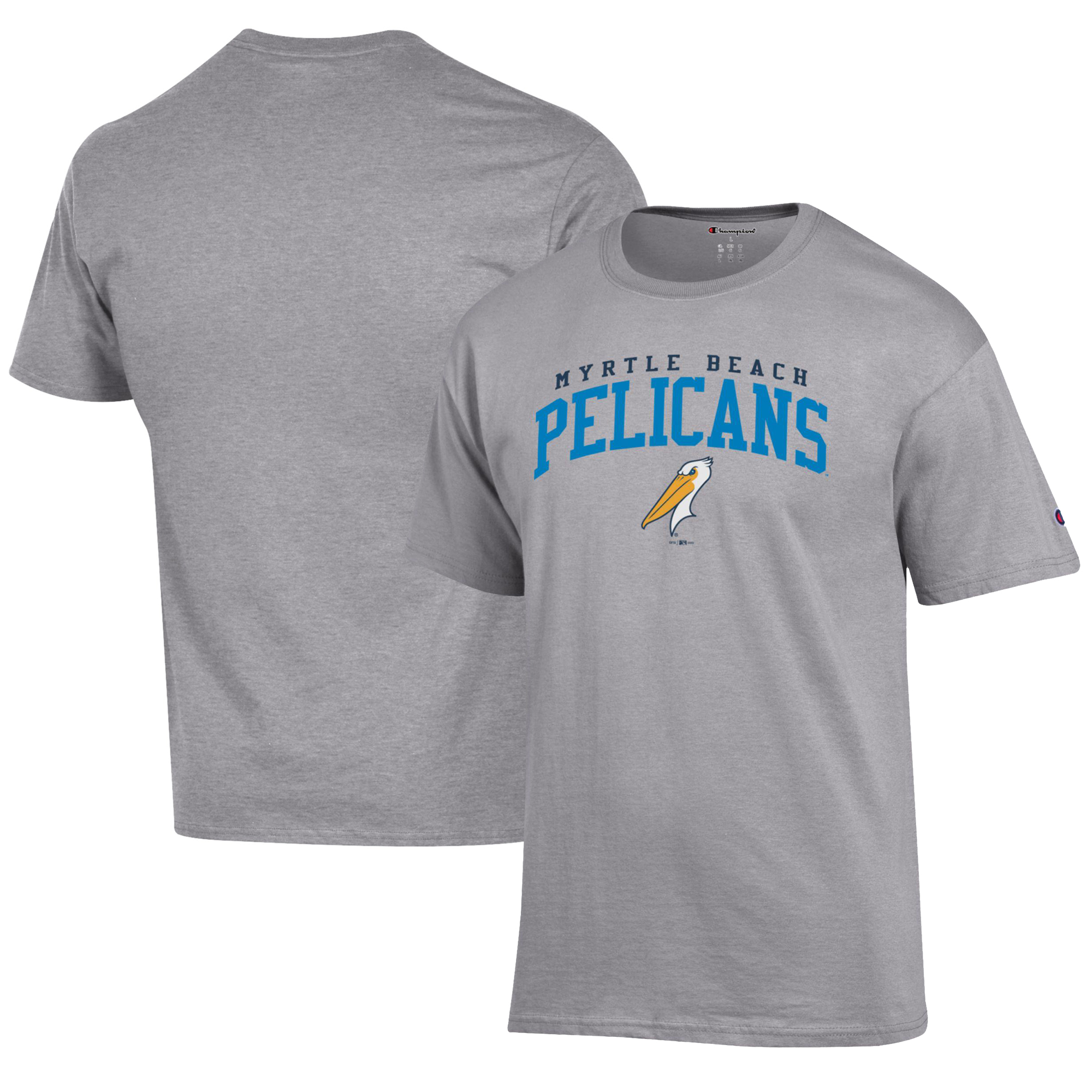 Men’s Champion Gray Myrtle Beach Pelicans Jersey T-Shirt Men’s Champion Gray Myrtle Beach Pelicans Jersey T-Shirt