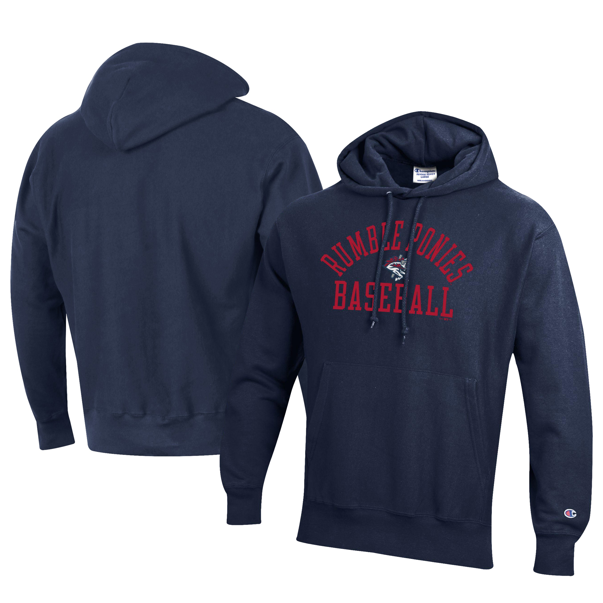 Men’s Champion Navy Binghamton Rumble Ponies Baseball Reverse Weave Pullover Hoodie Men’s Champion Navy Binghamton Rumble Ponies Baseball Reverse Weave Pullover Hoodie