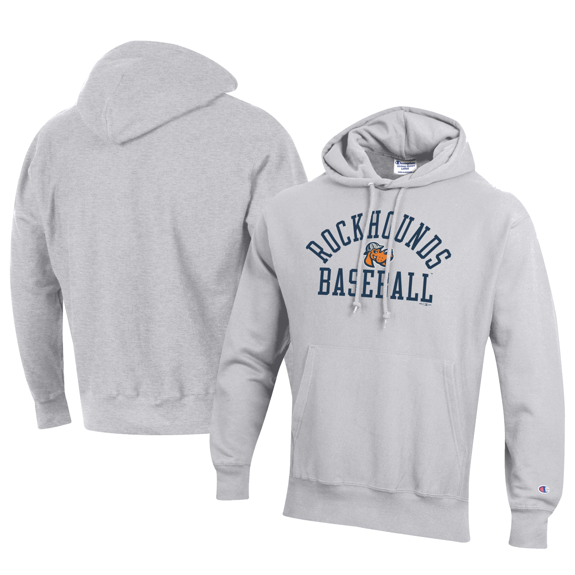 Men’s Champion Gray Midland Rockhounds Baseball Reverse Weave Pullover Hoodie Men’s Champion Gray Midland Rockhounds Baseball Reverse Weave Pullover Hoodie