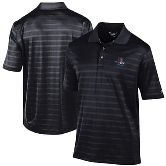 Men's Champion Black Beloit Sky Carp Textured Solid Polo