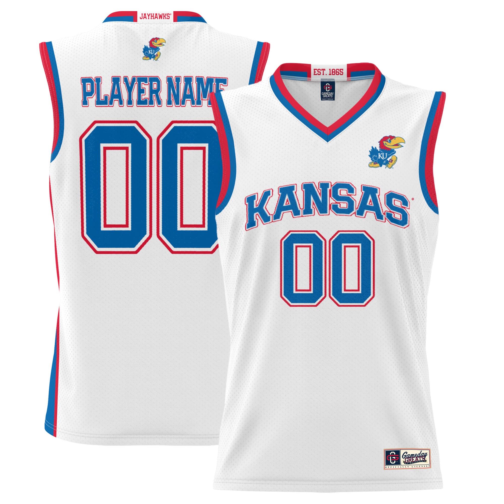 Unisex GameDay Greats  White Kansas Jayhawks  Lightweight NIL Pick-A-Player Women's Basketball Jersey