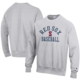 Men's Champion Gray Salem Red Sox Baseball Reverse Weave Pullover Sweatshirt