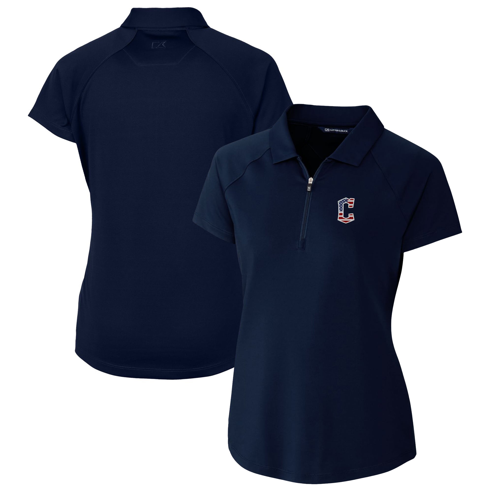 Women's Cutter & Buck Navy Cleveland Guardians Americana Logo DryTec Forge Stretch Polo