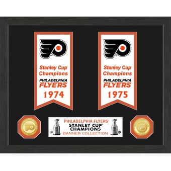 Highland Mint Philadelphia Flyers Two-Time Stanley Cup Champions 12'' x 15'' Framed Banner Collection
