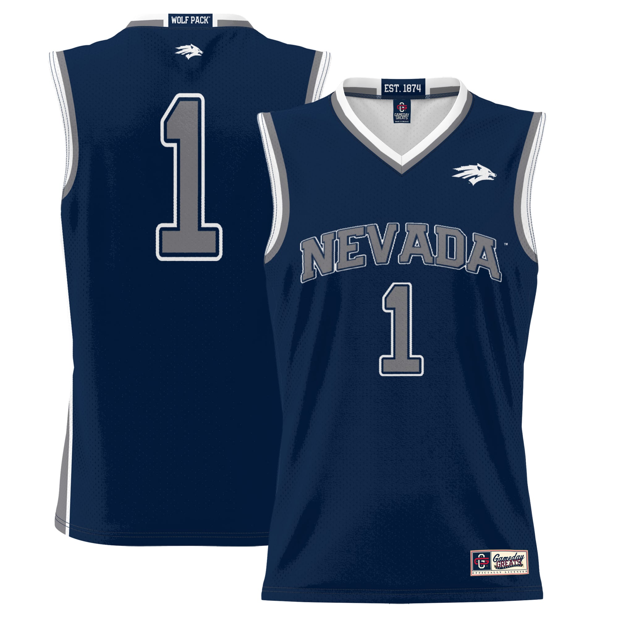 Men's GameDay Greats #1  Navy Nevada Wolf Pack  Lightweight Basketball Jersey