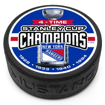 New York Rangers Four-Time Stanely Cup Champions Puck