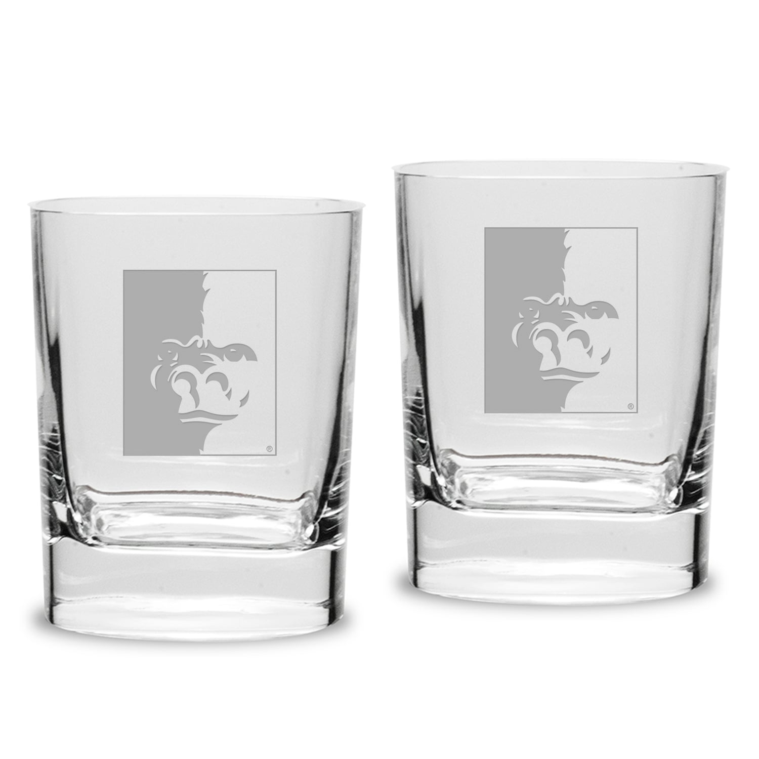 Pittsburg State Gorillas 11.75oz. Two-Piece Luigi Bormioli Square Double Old Fashion Glasses Set