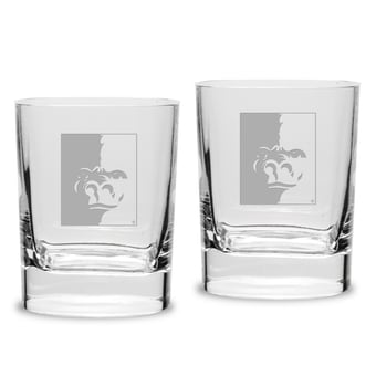 Pittsburg State Gorillas 11.75oz. Two-Piece Luigi Bormioli Square Double Old Fashion Glasses Set