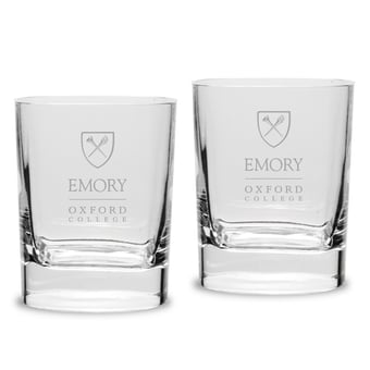 Oxford College 11.75oz. Two-Piece Luigi Bormioli Square Double Old Fashion Glasses Set