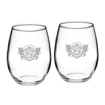 Lesley Lynx Team Design Two-Piece 21oz. Stemless Wine Glass Set