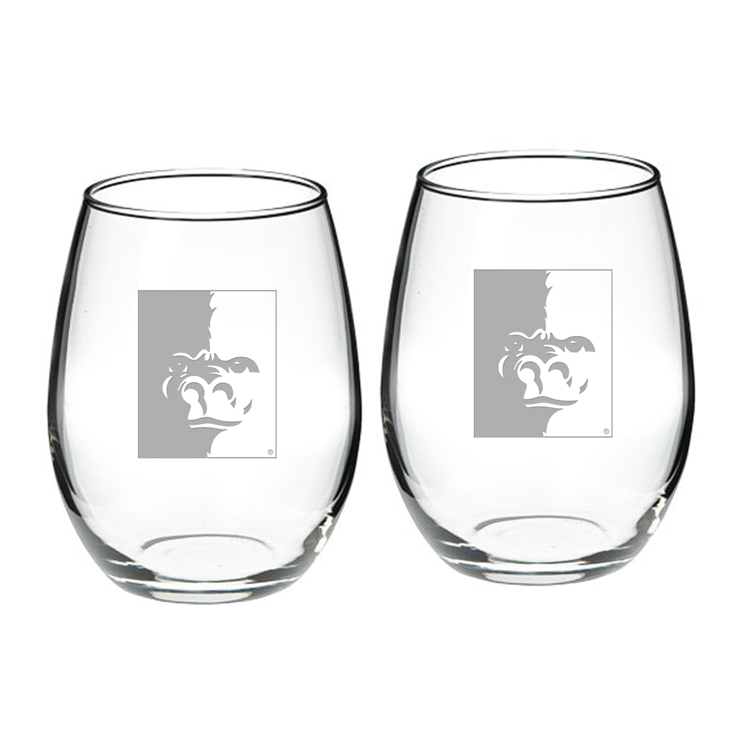 Pittsburg State Gorillas Team Design Two-Piece 21oz. Stemless Wine Glass Set