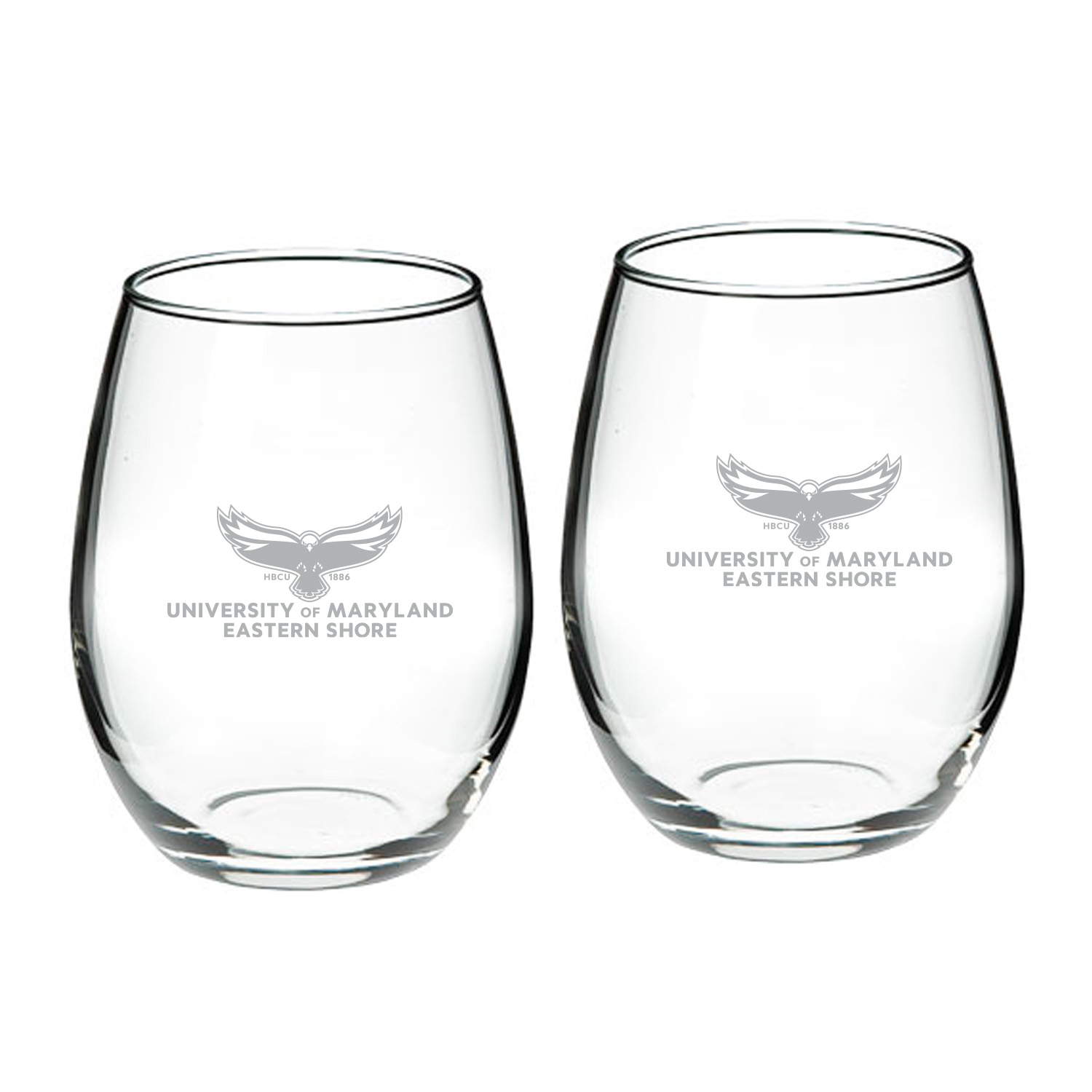 Maryland Eastern Shore Hawks Team Design Two-Piece 21oz. Stemless Wine Glass Set Maryland Eastern Shore Hawks Team Design Two-Piece 21oz. Stemless Wine Glass Set