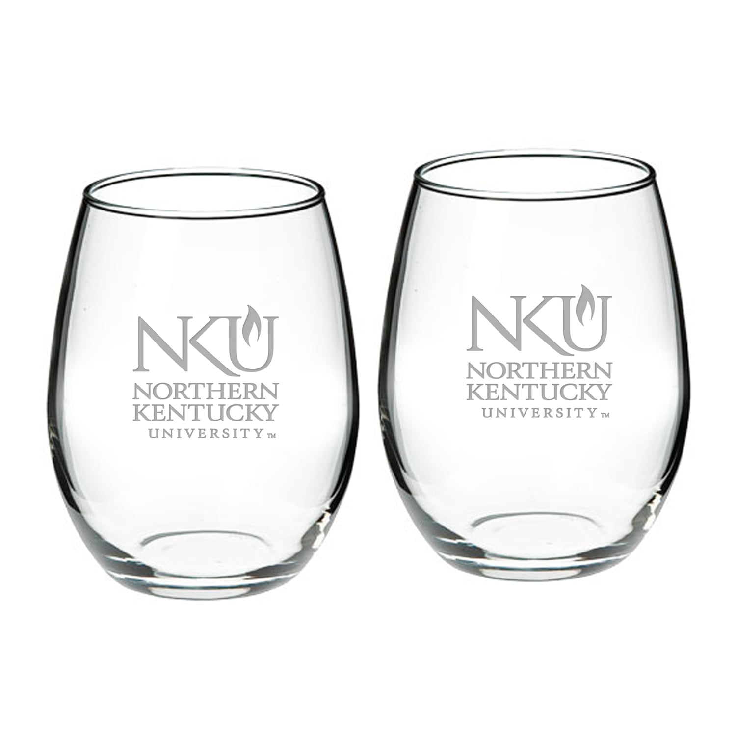 Northern Kentucky University Norse Team Design Two-Piece 21oz. Stemless Wine Glass Set