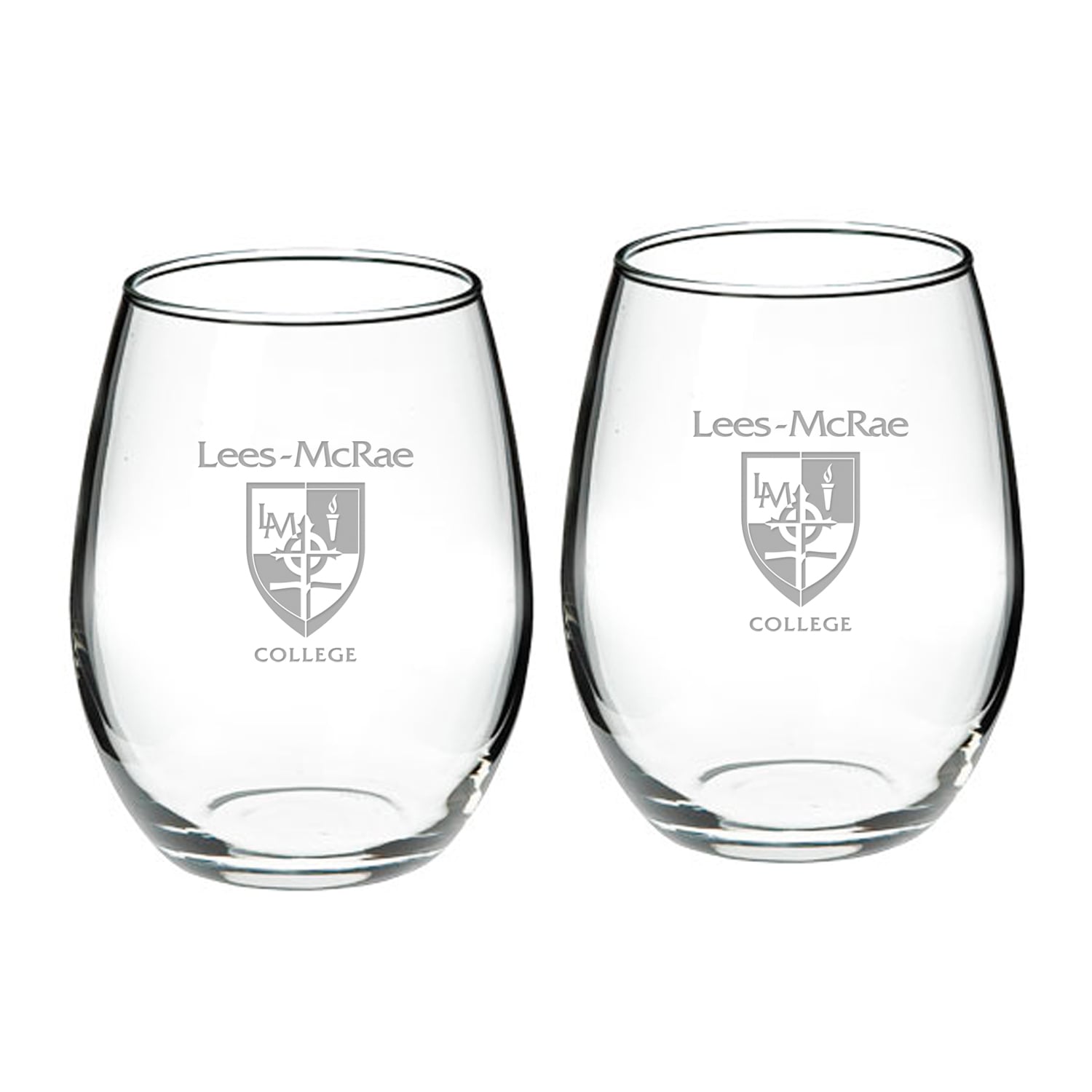 Lees-McRae Bobcats Team Design Two-Piece 21oz. Stemless Wine Glass Set
