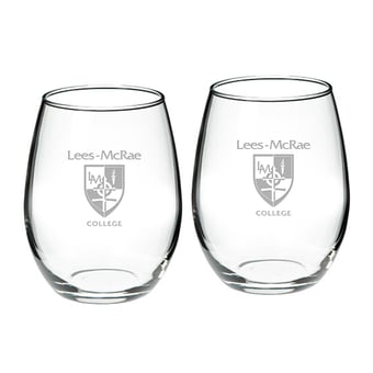 Lees-McRae Bobcats Team Design Two-Piece 21oz. Stemless Wine Glass Set