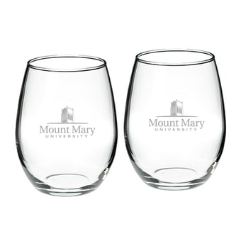 Mount Mary Blue Angels Team Design Two-Piece 21oz. Stemless Wine Glass Set