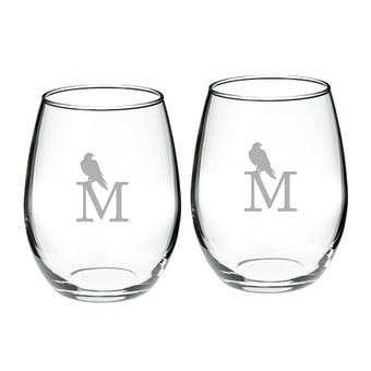 Montevallo Falcons Team Logo Two-Piece 21oz. Stemless Wine Glass Set