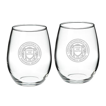 Lawrence Technological University Blue Devils Team Design Two-Piece 21oz. Stemless Wine Glass Set