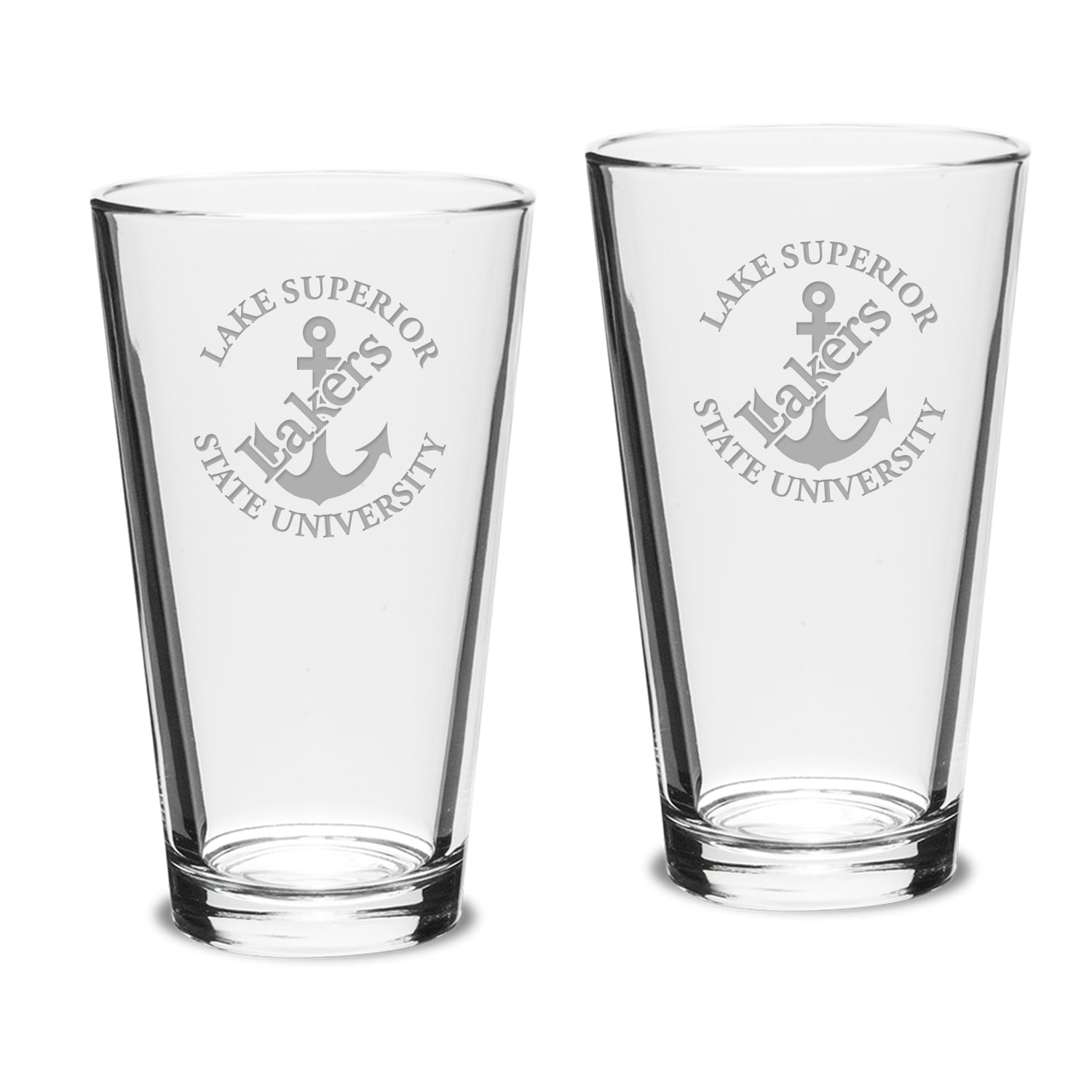 Lake Superior State Lakers Team Design Two-Piece 16oz. Classic Pub Glass Set