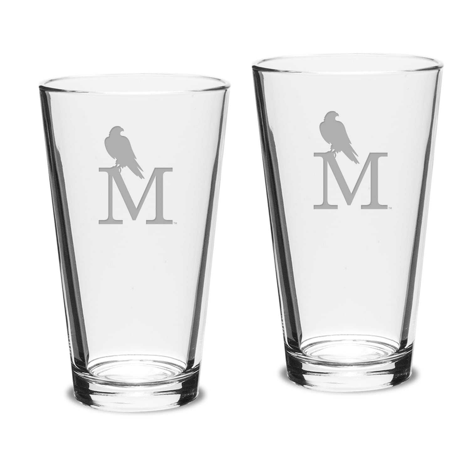 Montevallo Falcons Team Design Two-Piece 16oz. Classic Pub Glass Set
