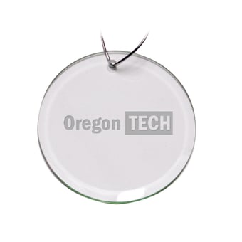 Oregon Tech Hustlin' Owls Primary Logo 3'' Round Glass Ornament