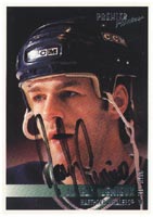 Jocelyn Lemieux Hartford Whalers 1994 Topps Premier Autographed Card. This item comes with a certificate of authenticity from Autograph-Sports. Autographed