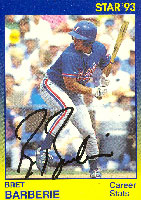 Bret Barberie Montreal Expos 1993 Star Autographed Card. This item comes with a certificate of authenticity from Autograph-Sports. Autographed