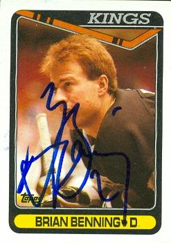 Brian Benning autographed Hockey Card (Los Angeles Kings) 1990 Topps #365