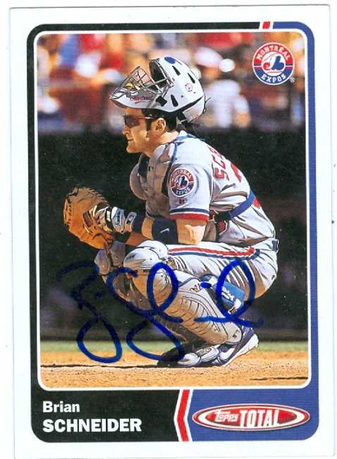 Brian Schneider autographed Baseball Card (Montreal Expos) 2003 Topps Total #521