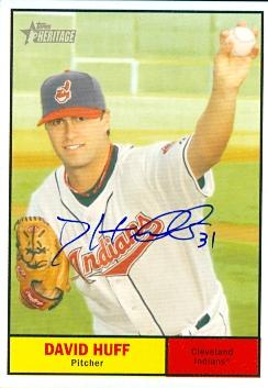 David Huff autographed Baseball Card (Cleveland Indians) 2010 Topps Heritage #18