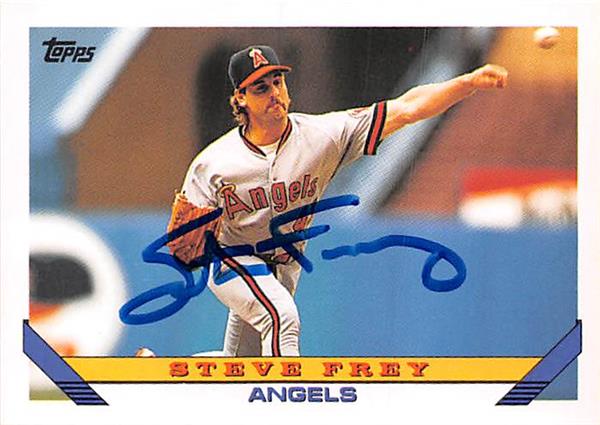 Steve Frey autographed baseball card (California Angels) 1993 Topps #728