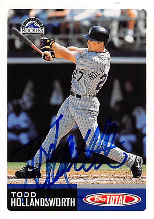 Todd Hollandsworth autographed baseball card (Colorado Rockies, FT) 2002 Topps Total #140