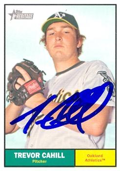 Trevor Cahill autographed Baseball Card (Oakland Athletics) 2010 Topps Heritage #177