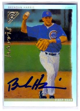 Brendan Harris autographed baseball card (Chicago Cubs) 2003 ToppsGallery #153 Refractor