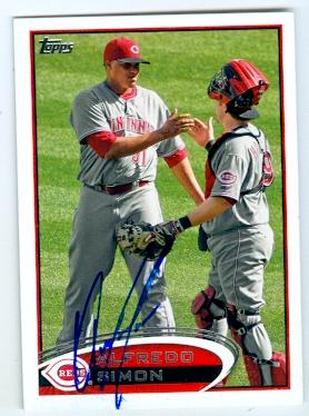 Alfredo Simon autographed baseball card (Cincinnati Reds) 2012 Topps #US61