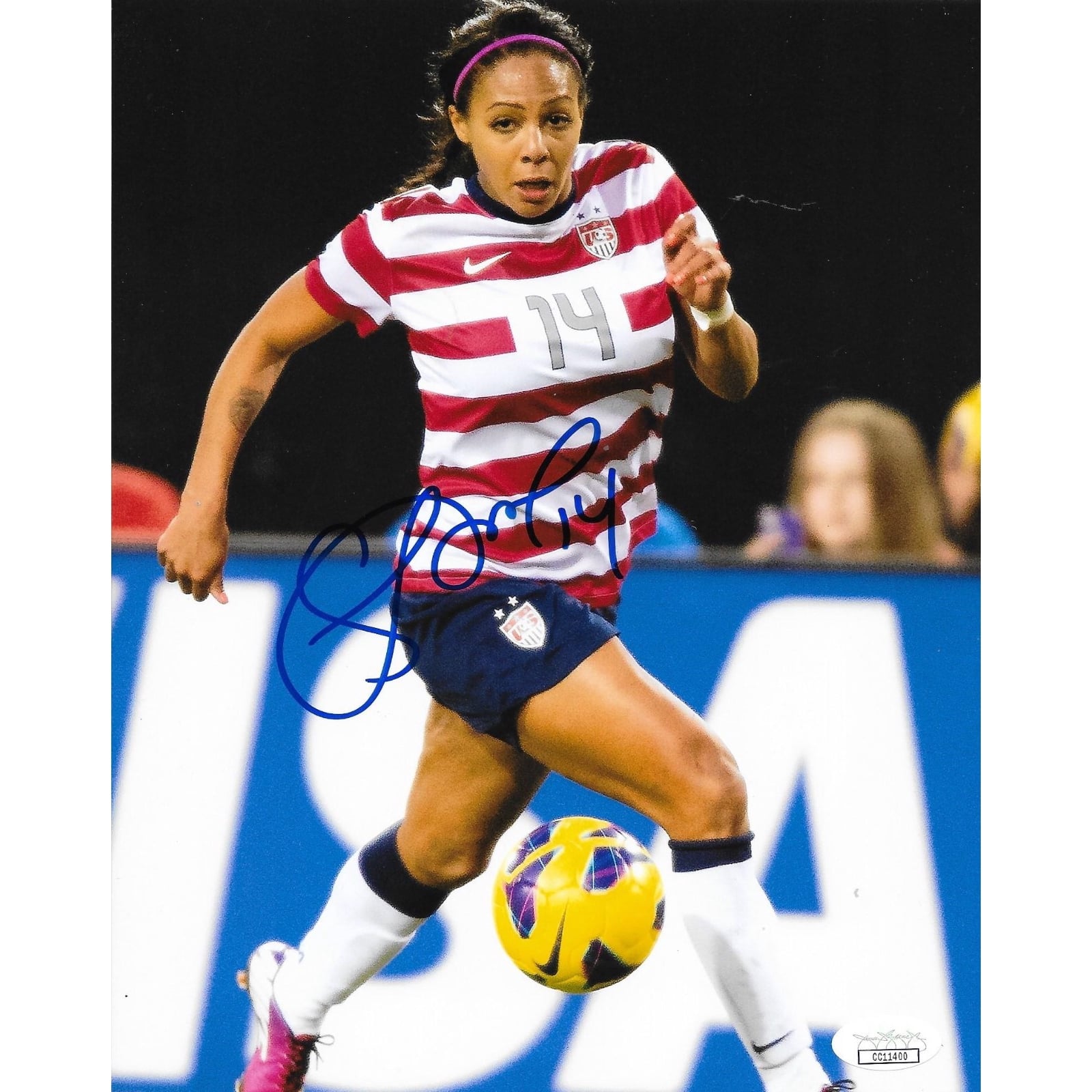 Autographed Sydney Leroux Photograph - Orlando Pride USA Womens 8x10 4 JSA